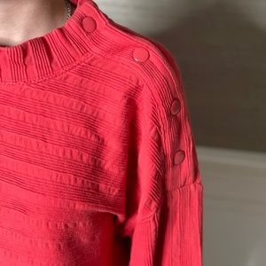 Snap-neck turtleneck top